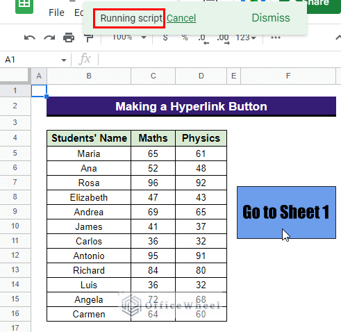 activating script by clicking on the button